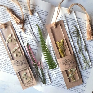 Beautiful personalized eco bookmarks! Real flowers. Gift for her and for him. Book lovers gift. Birthday. Anniversary. Graduation gift.