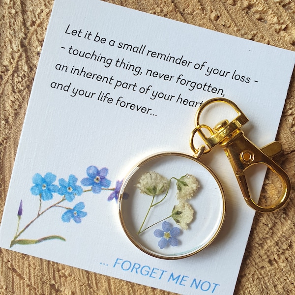 Forget me not keychain, Miscarriage keychain, Miscarry, Baby Loss Gift, Grief Gift, Pregnancy Loss Gift, Gifts of remembrance