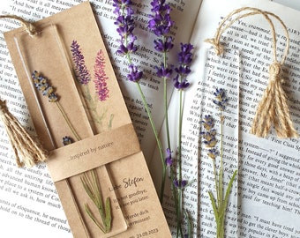 Weihnachtslesezeichen, Lesezeichen, Lavendel, Geschenke aus getrocknetem Lavendel, für Bücherliebhaber, Weihnachtsgeschenk