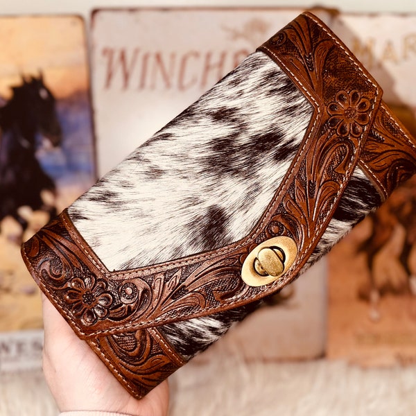 Cow Leather Wallet Etsy