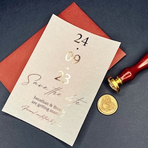 Pergament Save the Date / Hochzeit Save The Date / Personalisiertes Foiled Save the Date
