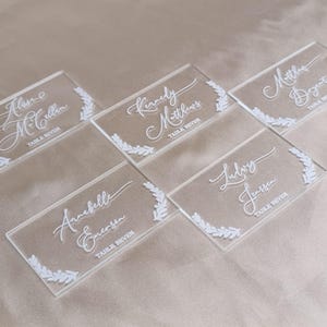 Segnaposto in acrilico – Segnaposto da tavolo per matrimonio – Nome segnaposto bianco