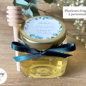 Personalized honey pot nanny mistress master ATSEM guest gifts baptism birthday birth