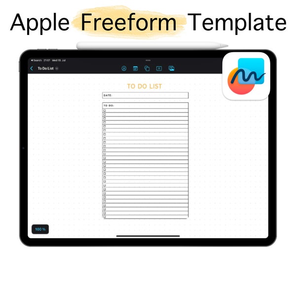 Apple Freeform To Do List Template, Minimalist Design (Digital Download)