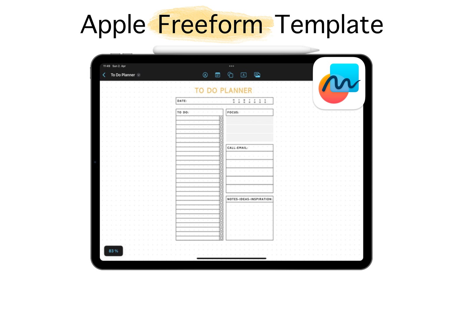 Apple Freeform Template iPad iPhone to Do Planner Transparent Apple Freeform Template iPad iPhone to Do Planner Transparent