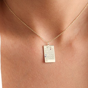 Birthstone Calendar Necklace Family Birthstone Necklace Year Jewelry