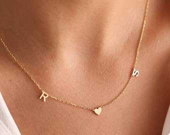14k Gold Initial Necklace: Personalized Sterling Silver Letter Jewelry