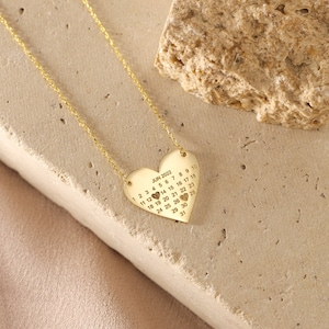 Personalised Heart Calendar Necklace Personalized Date Necklace