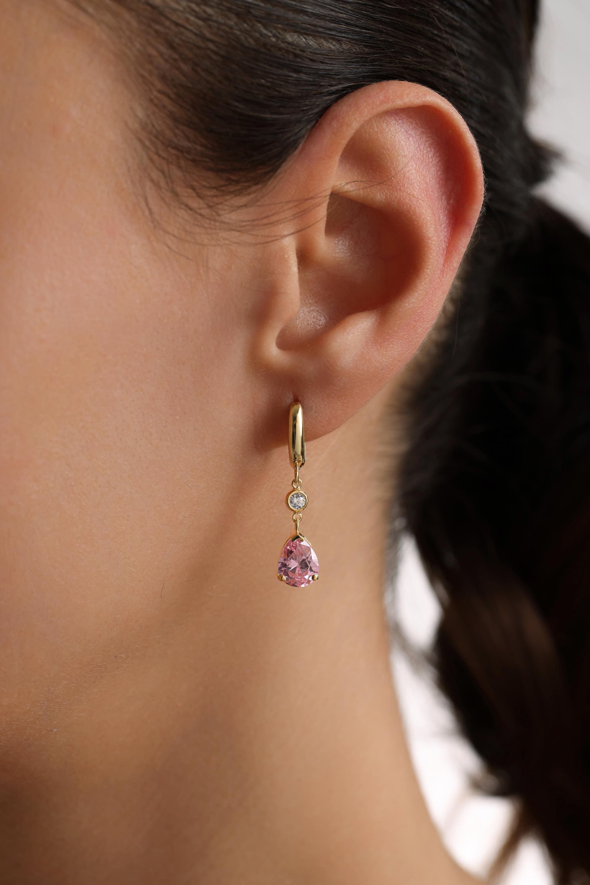 FJ Orecchini Pendenti A Goccia In Argento 925 – Zirconi AAA – Gioielli Portafortuna Regalo Per Donna - 2