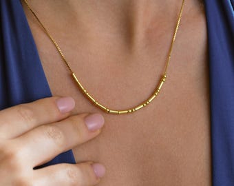Custom Morse Code Necklace, Personalized Hidden Message Necklace, Morse Code Jewelry for Women, Custom Name Necklace - Best Friend Gift
