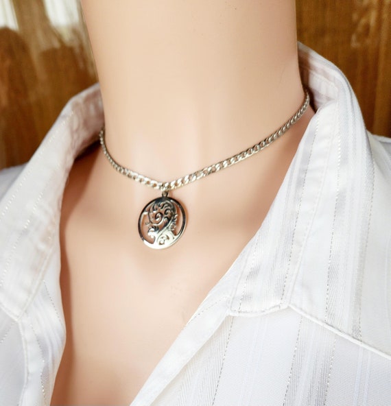 Discreet Stainless Steel Day Collar: Locking Sub Choker Necklace