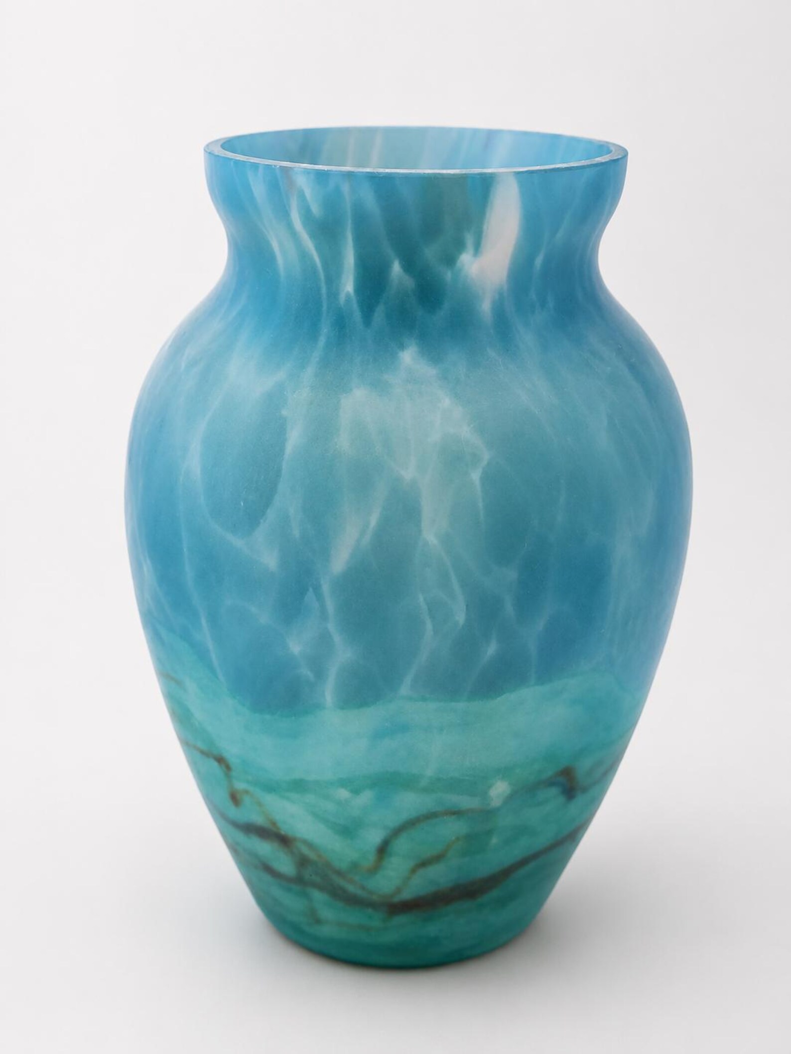 Vintage Blue Marbled Vase