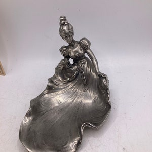 Jugendstil Dekoratives Schmuck Zinn Tablett (Cab C)