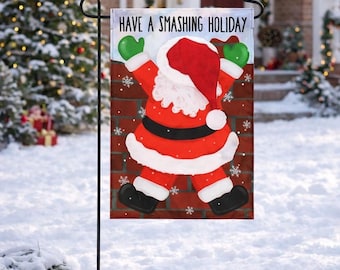 Santa Garden Flag Double sided 3D Design (Bb)