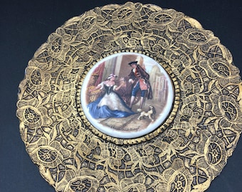 Cargador de pared de latón macizo ornamentado raro (AX)