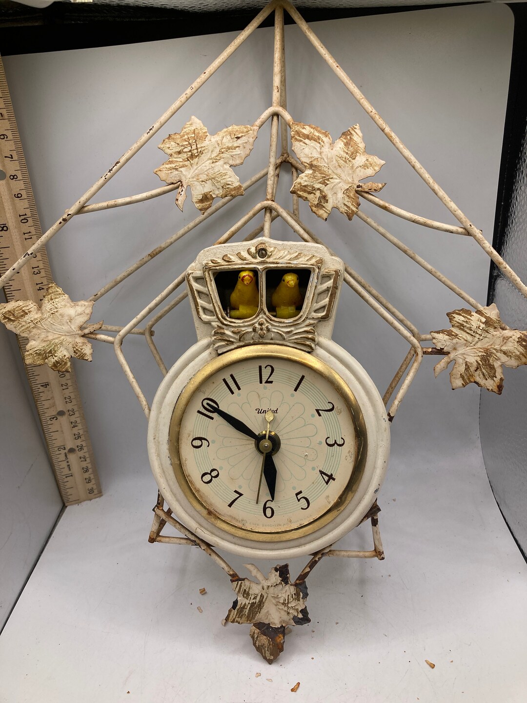 United Clock Company Antique Clock Etsy