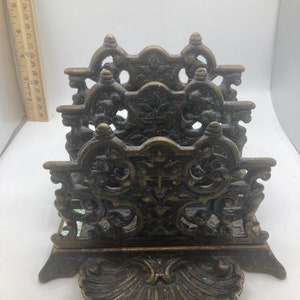 Antique Solid Brass Desktop  Mail holder (B7)