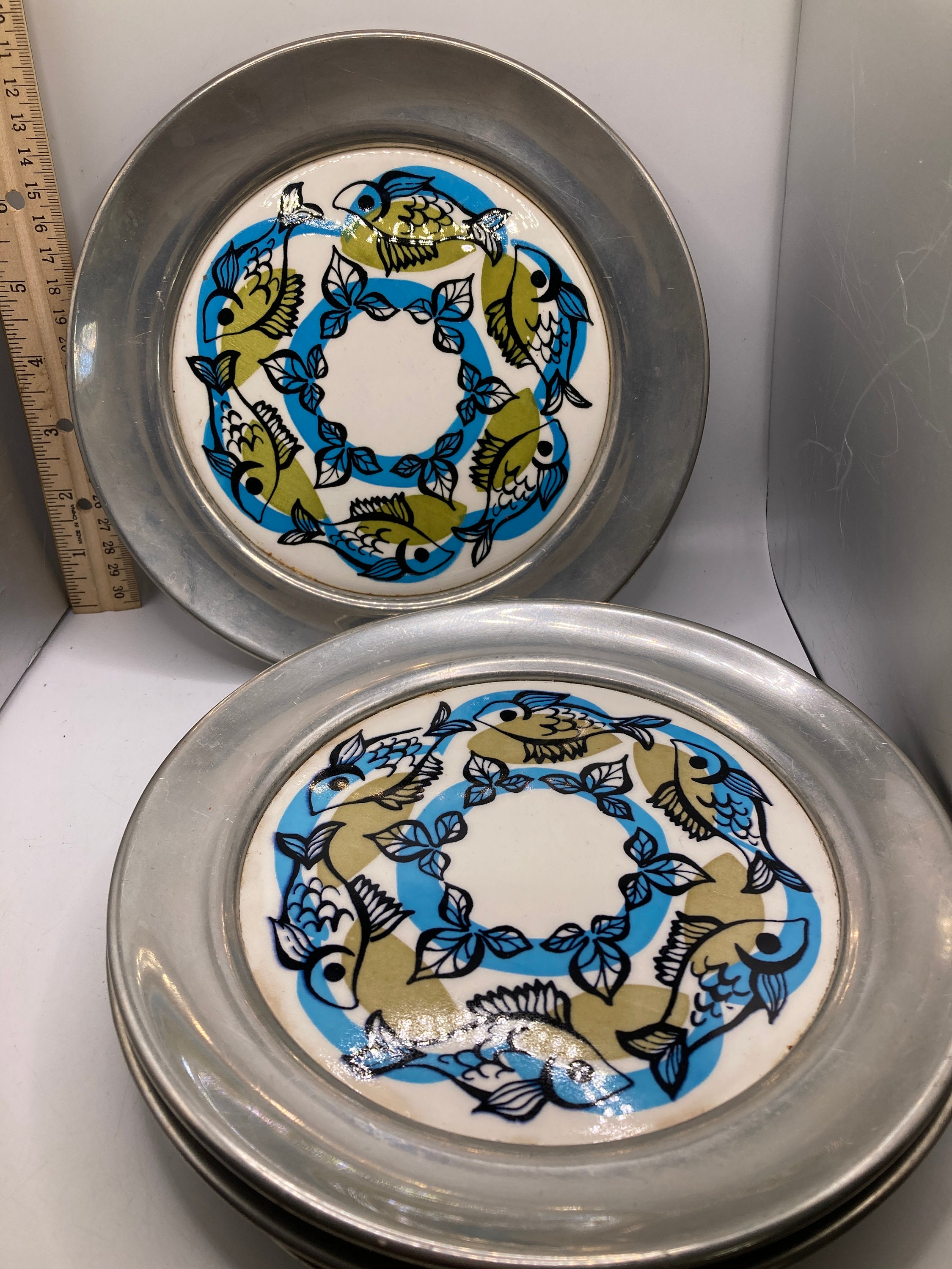 Vintage Trinac Pewter Trays (D12)