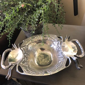 Arthur Court Serving Tray Platter 1988 Aluminum Crab Tray (LM)