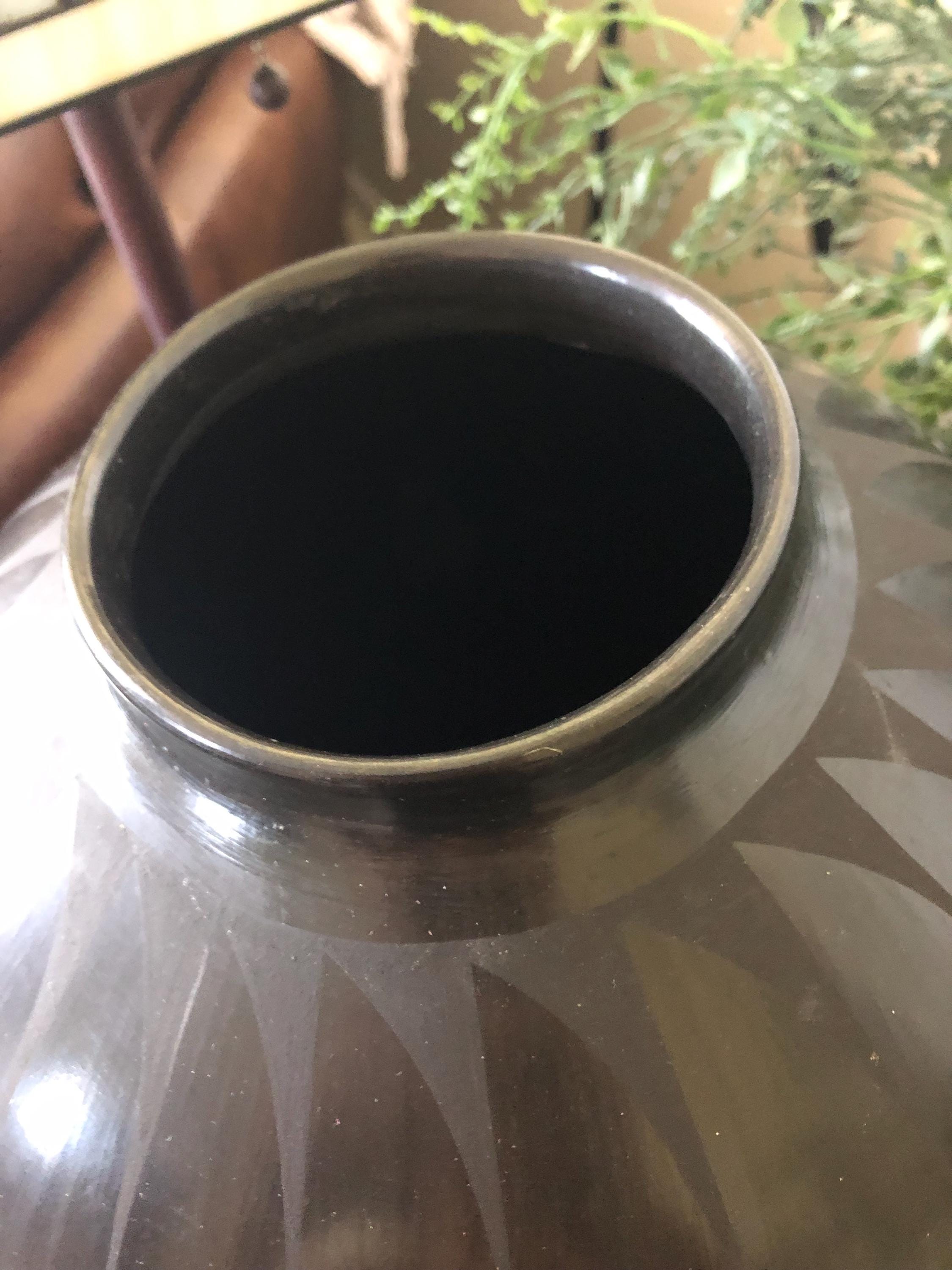 幾何学模様の黒地に黒のモダンな花瓶（LO） - Etsy 日本