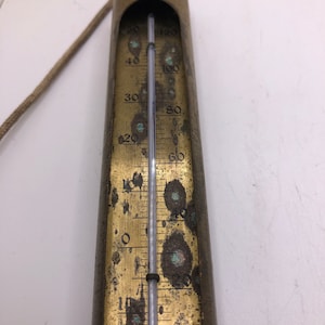 Antique Brass Themometer (AG)