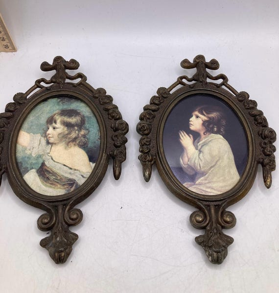 アンティーク真鍮額入りアート（D4） - Etsy 日本