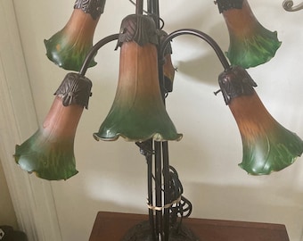 Pair of Tiffany Style Liliy Pad Lamp (GY)