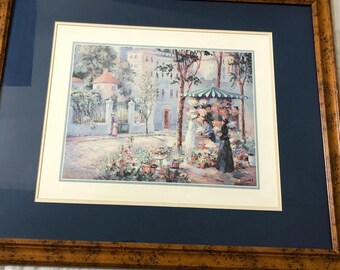 Framed “Women at a Flower Vendor” Laforet Print (P102)