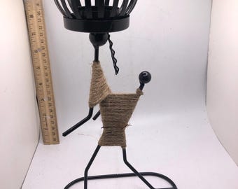 Metal Whimsical Candle Holder 11” (O)