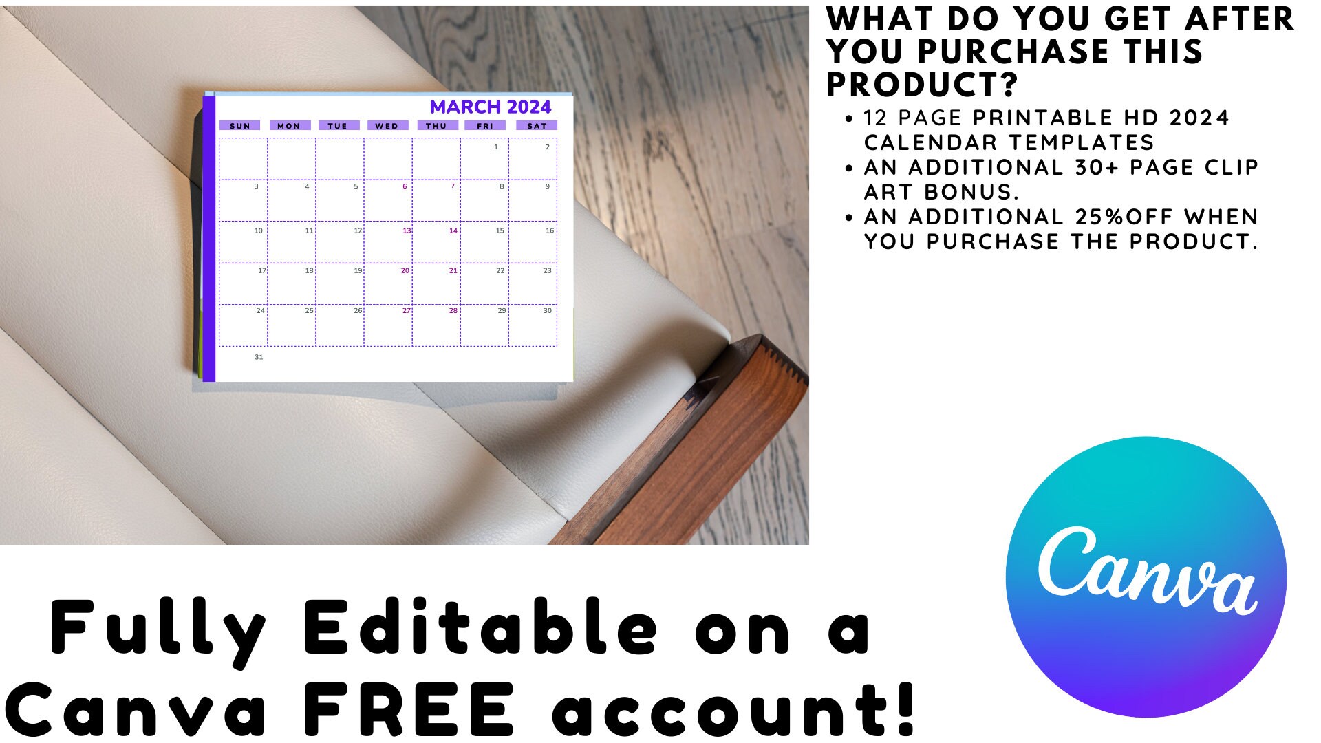 2024 Calendars Printable2024 Calendar Year2024 Calendar Pdfprintable