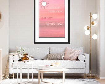 Inspirująca grafika ścienna z cytatem, plakaty z poradnictwem terapeutycznym, wydruk „Nowy początek” (pobranie cyfrowe)