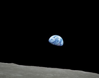 Earthrise Canvas Print Wall Art,NASA Print,NASA Poster,NASA Space Art,View of Earth rising Poster,Space Poster,Space Print
