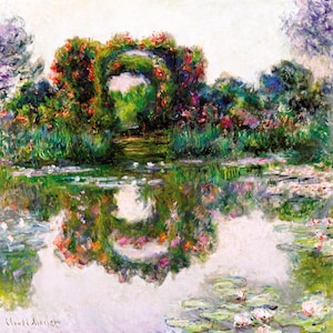 Claude Monet Flowering Arches, Giverny Canvas Print Wall Art,Monet Painting,Monet Garden Print,Monet Poster,Art Reproduction
