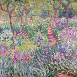 Claude Monet The Artist’s Garden in Giverny Canvas Print Wall Art,Monet Painting,Monet Garden Print,Monet Poster,Art Reproduction