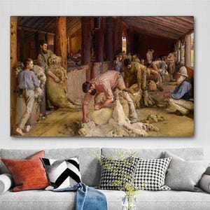 Tom Roberts Shearing the Rams 1890 Canvas Print Wall Art,Tom Roberts Poster,Tom Roberts Painting,Tom Roberts Print,Art Reproduction