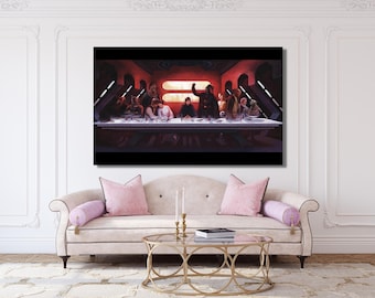 Last Supper Starwars,Starwars Last Supper Wall Art,Starwars Canvas,Starwars Poster,Darth Vader Poster,Gift For Him or Her, Ready To Hang