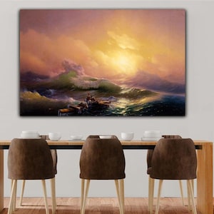 Ivan Aivazovsky The Ninth Wave 1850 Canvas Print Wall Art,Aivazovsky Poster,Aivazovsky Painting,Aivazovsky Print,Art Reproduction,Archival