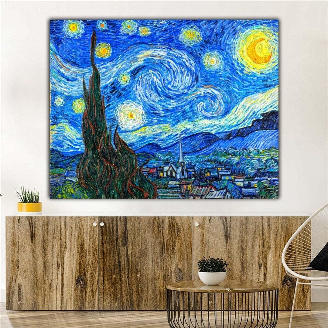 Vincent Van Gogh Starry Night 1889 Canvas Print Wall Art,van Gogh ...