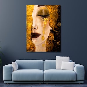 Gustav Klimt Freyas Tears Canvas Wall Art Klimt Golden Tears Gallery Wrapped Giclee Wall Art Print Klimt Museum Exhibition Gift Gustav Art