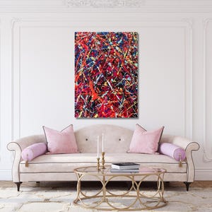 Jackson Pollock Print, Extra Large Canvas Wall Art Pollock Canvas Wall Art Abstract Wall Art Home and Living Room Decor Pollock Convergence