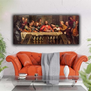 Leonardo da Vinci Last Supper Canvas Print Wall Art,Last Supper Poster,Da Vinci Painting,Da Vinci Poster,Jesus Painting,Jesus Print Poster