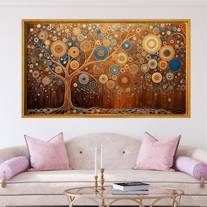 Tree of life Gustav Klimt Canvas Wall Art, Tree of life Gustav Klimt Poster Print, Framed Gallery Canvas, Yggdrasil Wall Art, Celtic Tree