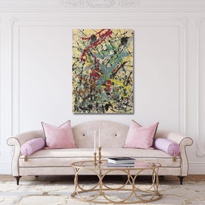 Jackson Pollock Print, Extra Large Canvas Wall Art Pollock Canvas Wall Art Abstract Wall Art Home and Living Room Decor Pollock Convergence