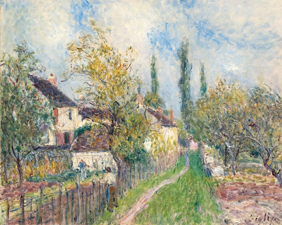 Alfred Sisley A Path at Les Sablons 1883 Canvas Print Wall Art