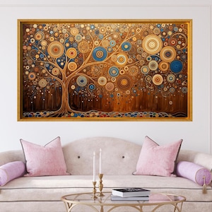 Tree of life Gustav Klimt Canvas Wall Art, Tree of life Gustav Klimt Poster Print, Framed Gallery Canvas, Yggdrasil Wall Art, Celtic Tree