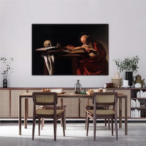 Caravaggio Saint Jerome Writing 1606 Canvas Print Wall Art,Caravaggio Poster,Caravaggio Painting,Caravaggio Canvas Art,Archival Giclee