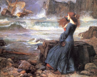 John William Waterhouse Miranda The Tempest 1916 Leinwanddruck Wandkunst,Waterhouse Druck,Waterhouse Malerei,Waterhouse Poster