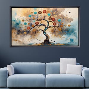 Tree of life Gustav Klimt Canvas Wall Art, Tree of life Gustav Klimt Poster Print, Framed Gallery Canvas, Yggdrasil Wall Art, Celtic Tree
