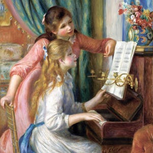 ピエール＝オーギュスト・ルノワール「ピアノを弾く二人の少女」1892年