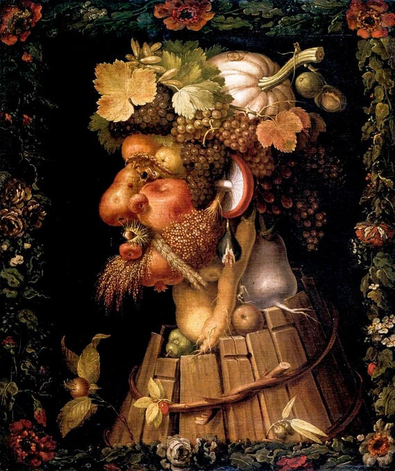 Giuseppe Arcimboldo Autumn 1573 Canvas Wall Art,arcimboldo Poster